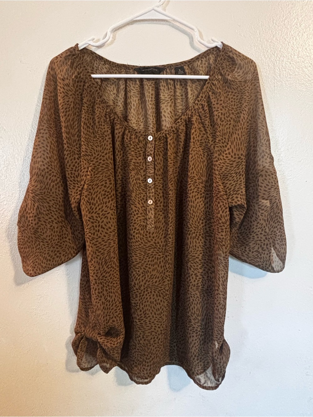 Investments Leopard Printed Button-Front Women’s Blouse